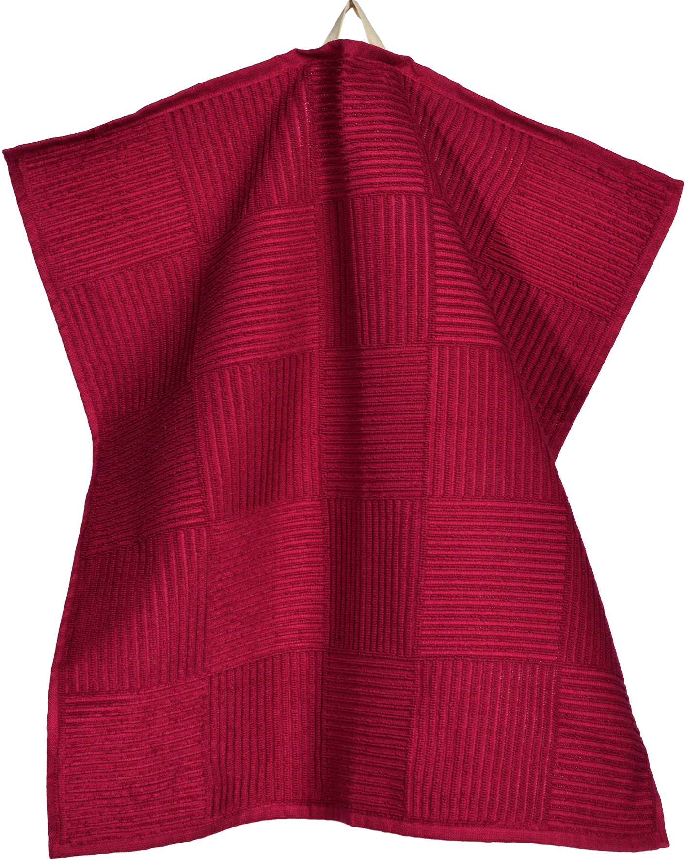 Sander Küchentuch Frottier ADAM ca. 50x50cm in Farbe red, Wollponcho, Kuschelpaneau, Patchwork-Design, Rot, Oversized Poncho