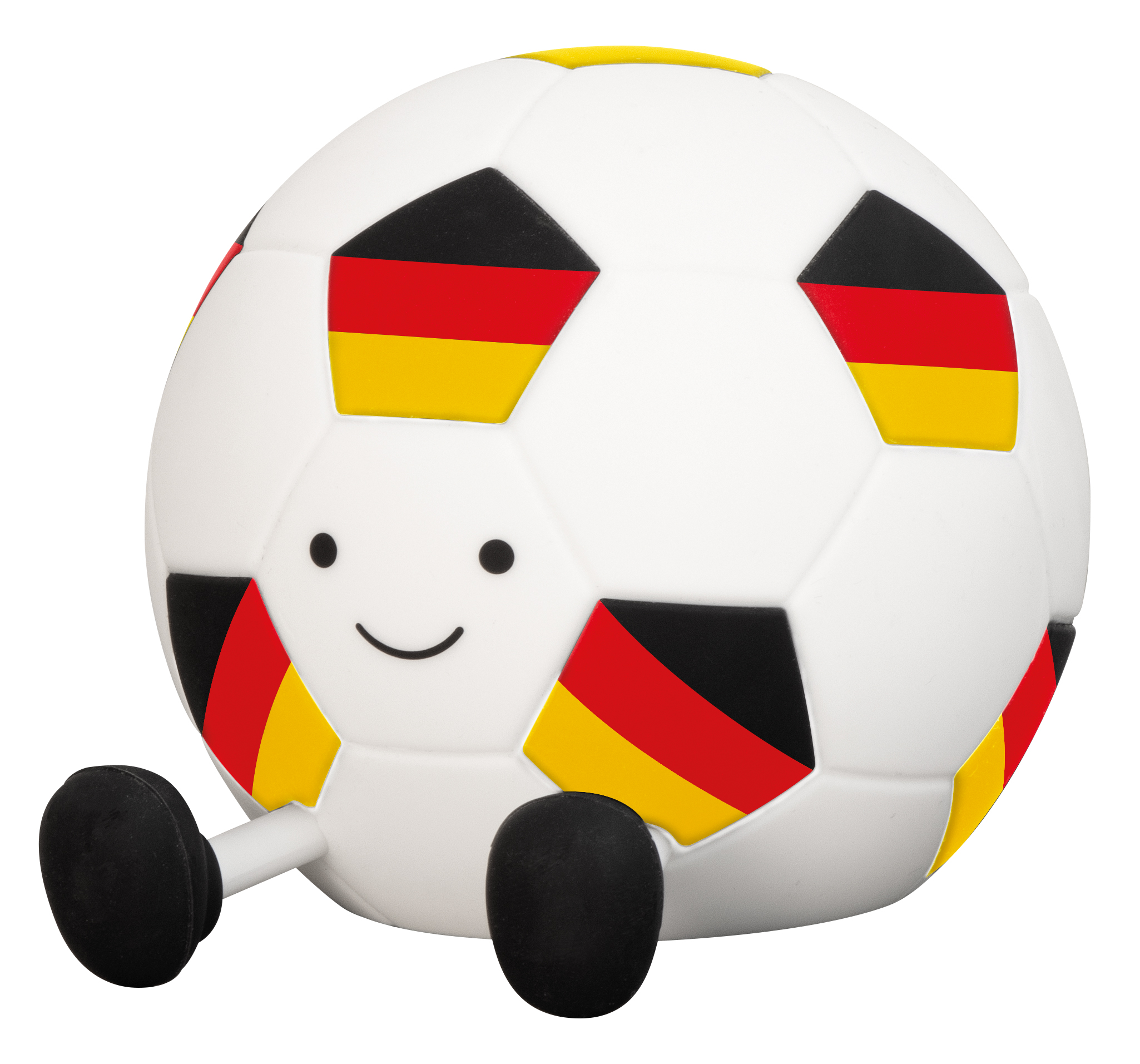 FH Lighting LED-Tischleuchte JOGI in Silikon weiß-rot-gelb-schwarz, soccer ball, round ball, flag colors, Germany flag, cute toy
