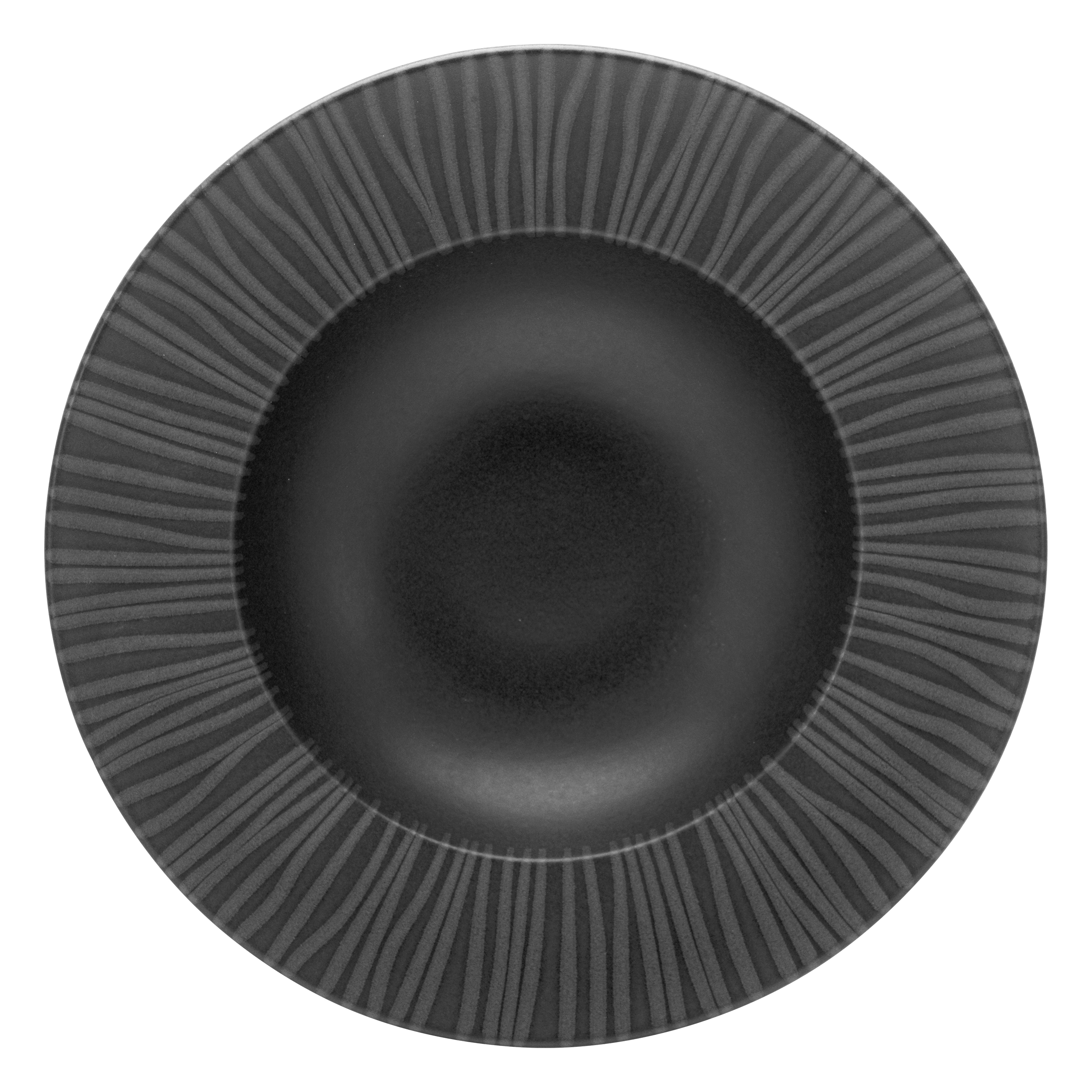 CreaTable Pastateller Vesuvio in Farbe Schwarz matt, Töpferei, Teller, Essen, Mahlzeit