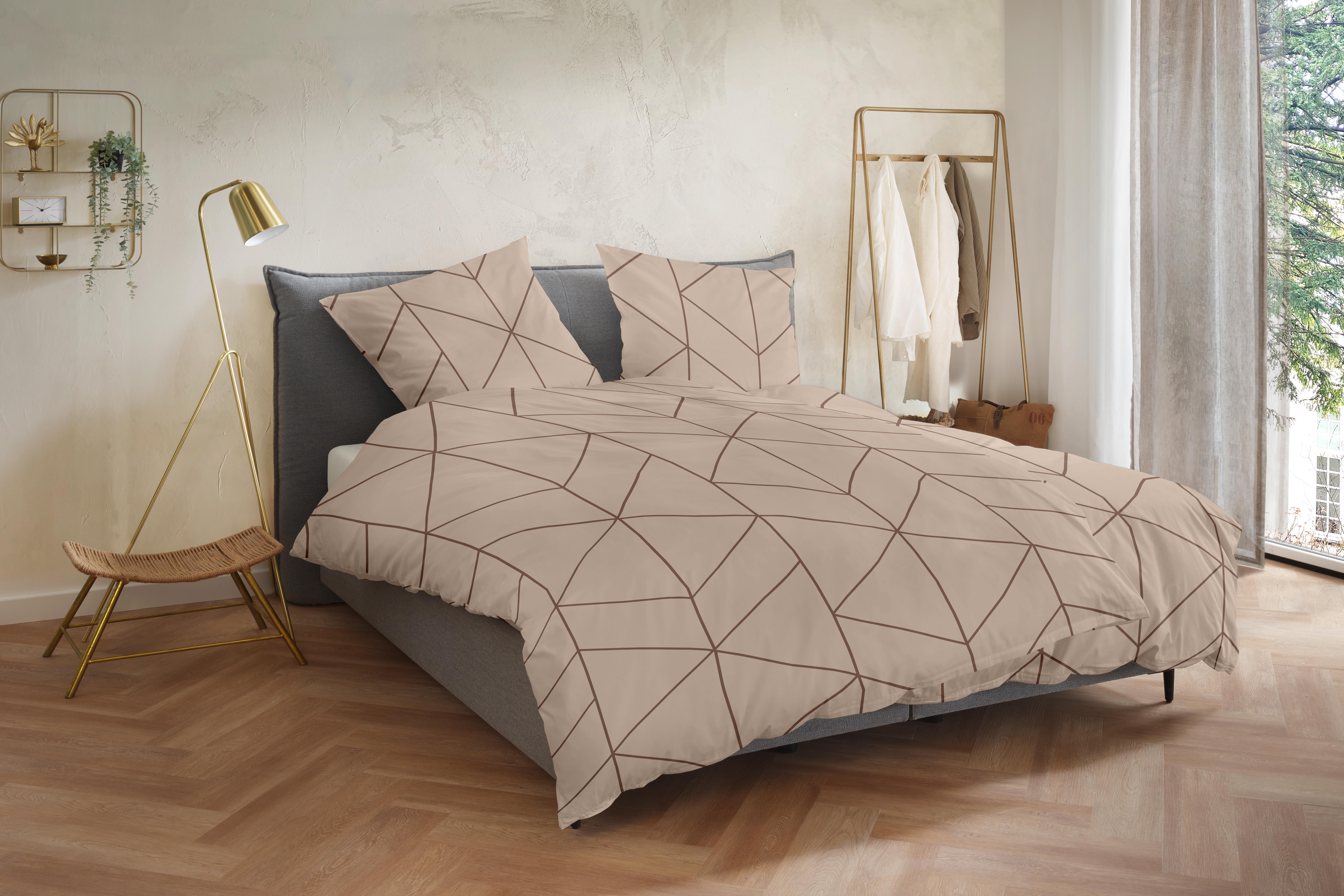 Hahn Haustextilien Bettwäsche 135x200cm in Farbe beige, braun, Moebel, Bett, Bettlaken
