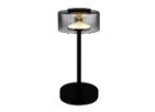 Globo Tischleuchte in schwarz matt/Glas rauchfarbig, Lampe, Tischlampe, Beleuchtung