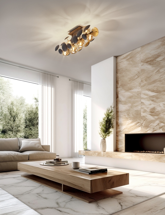 Trio Select Deckenleuchte BUBBLE in goldfarbig