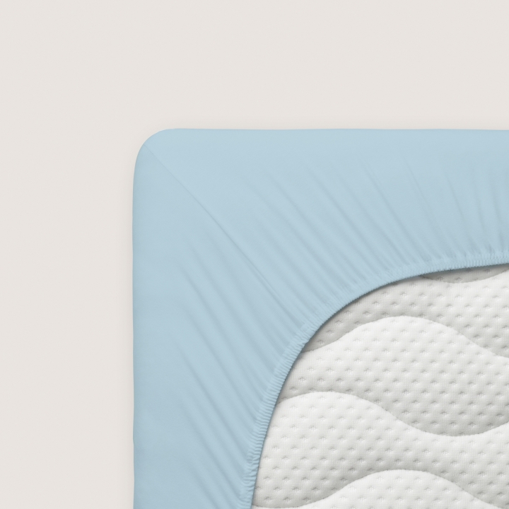 Schlafgut Casual Spannbettlaken ca. 120x200-130x200cm in Farbe Blue Light