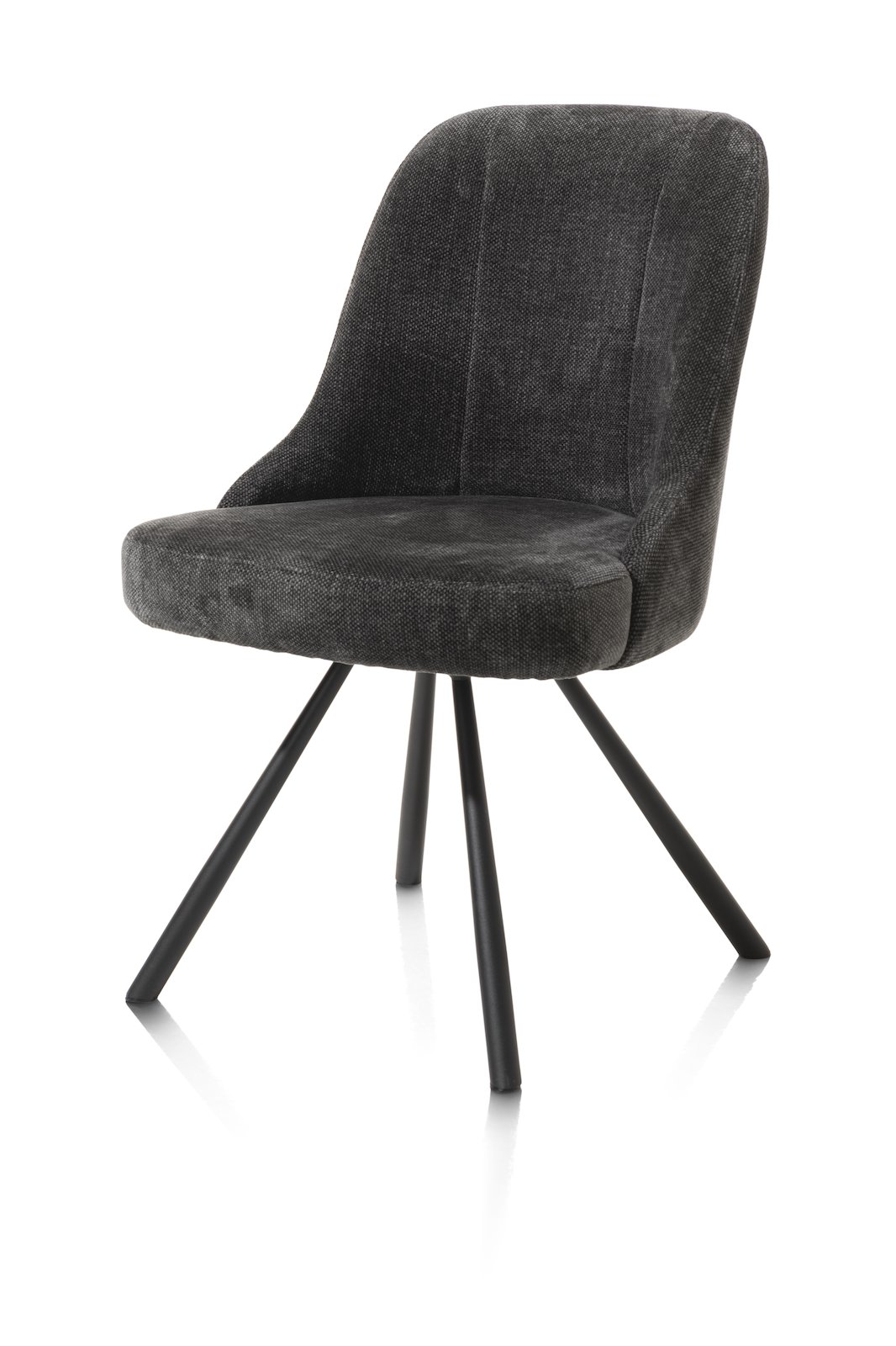 // Stuhl // Stoff Livigno anthrazit // Gestell drehbar schwarz // inkl. Griff // ca. B55 H88 T66 cm Stuhl, Sessel, Velvet, Schwarz, Bein aus Metall