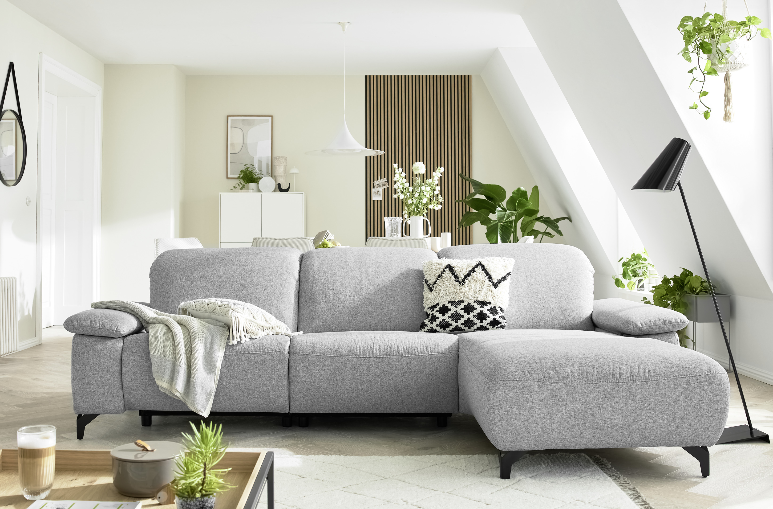 Musterring Polsterecke MR 370 ca. 280x180cm in Stoff Melrose platin Musterring Polsterecke MR 370 ca. 280x180cm in Stoff Melrose platin
