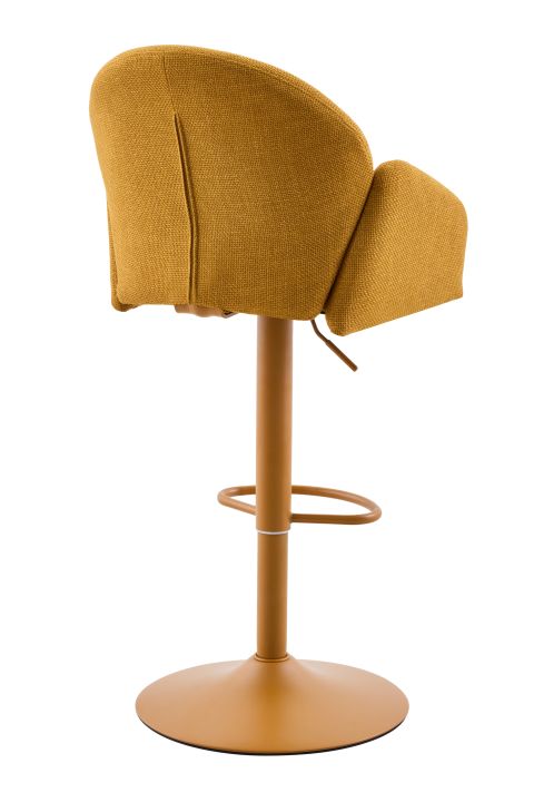 Hela Barhocker HOLLY H ca. B53 H96 T57 cm in Stoff WS gelb 20, Barhocker, Stuhl, Sitzhocker, Samtbezug, Metallbasis