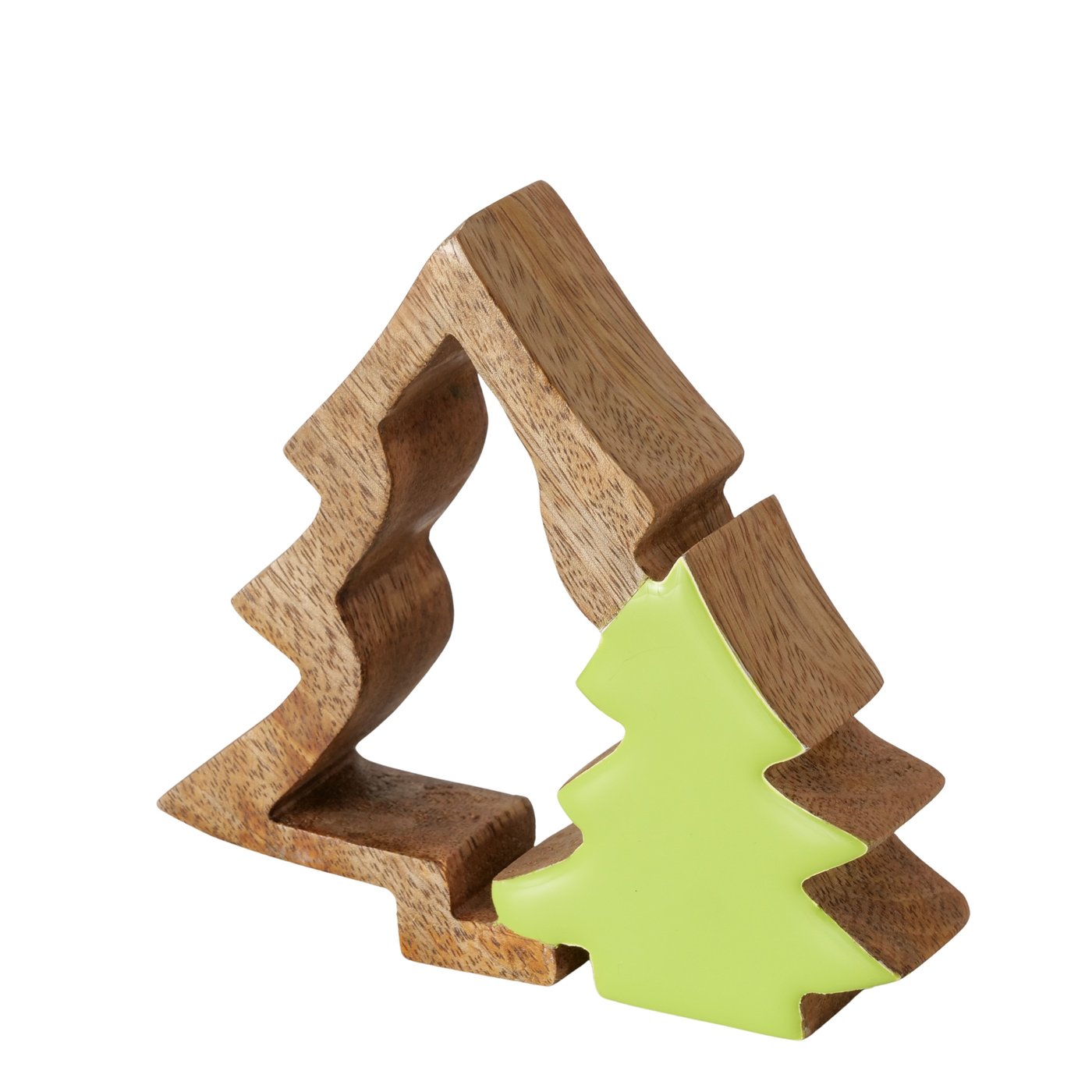 Boltze Dekoaufsteller Bomen in Farbe Mango grün, Holz, Mobiliar