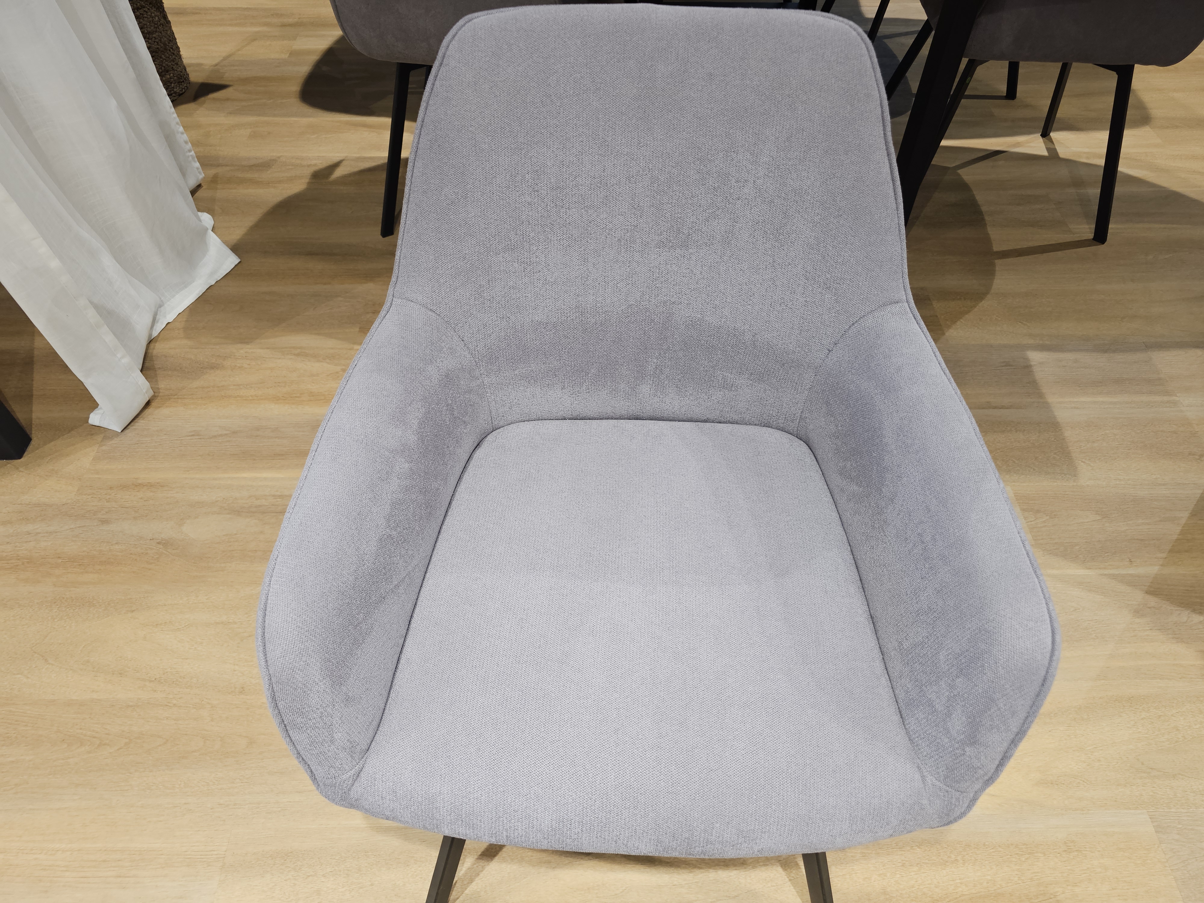 Stuhl, Stoff Towel grey, Beine Metall schwarz, 90 Grad drehbar, BHT ca. 61x84x63cm Stuhl, Stoff Towel grey, Beine Metall schwarz, 90 Grad drehbar, BHT ca. 61x84x63cm, Stuhl, Sessel, Grau, Polsterung, Stoff