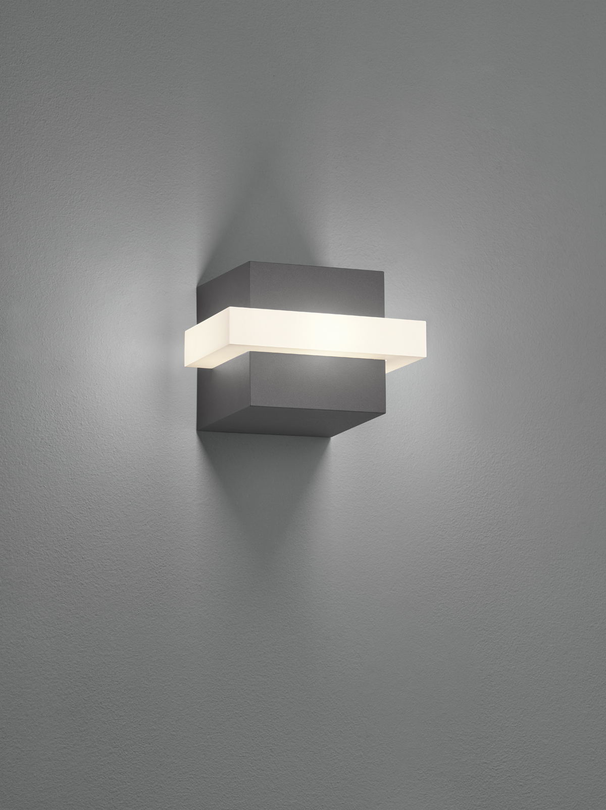 Trio LED-Wandleuchte MITCHELL in anthrazit, Glas Acryl weiß