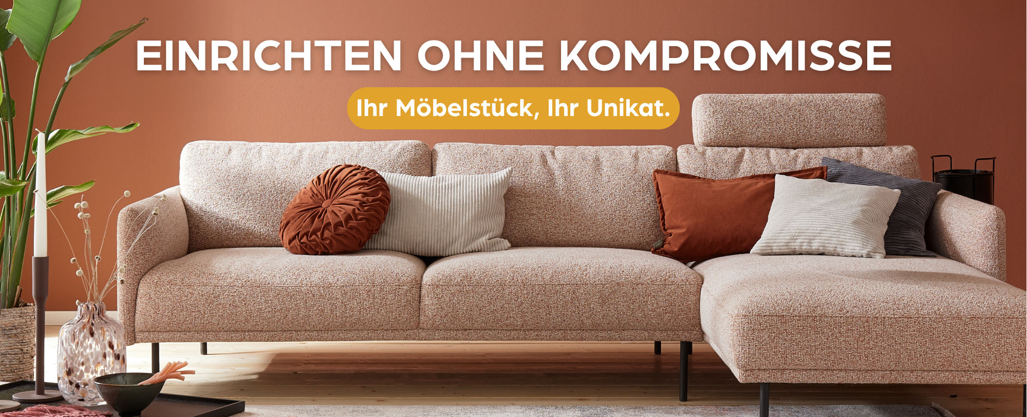 sofa, couch, sectional, beige, kissen