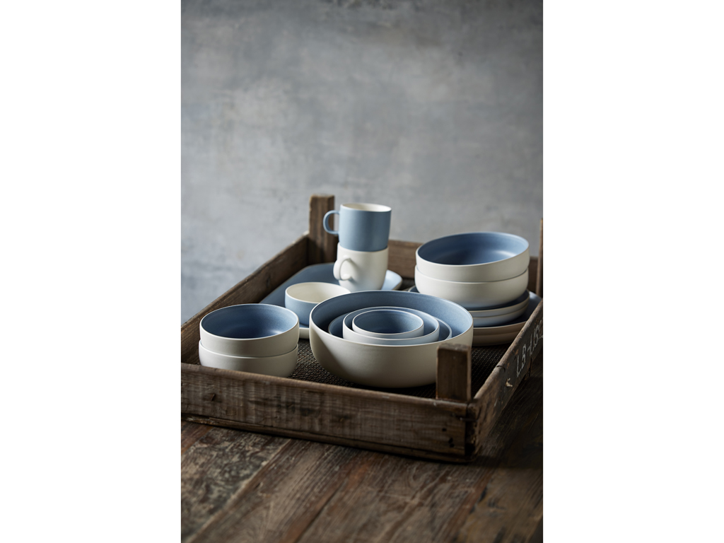 F&H Schale STUDIO ROUND NORTH in Farbe Matte white/Matte river