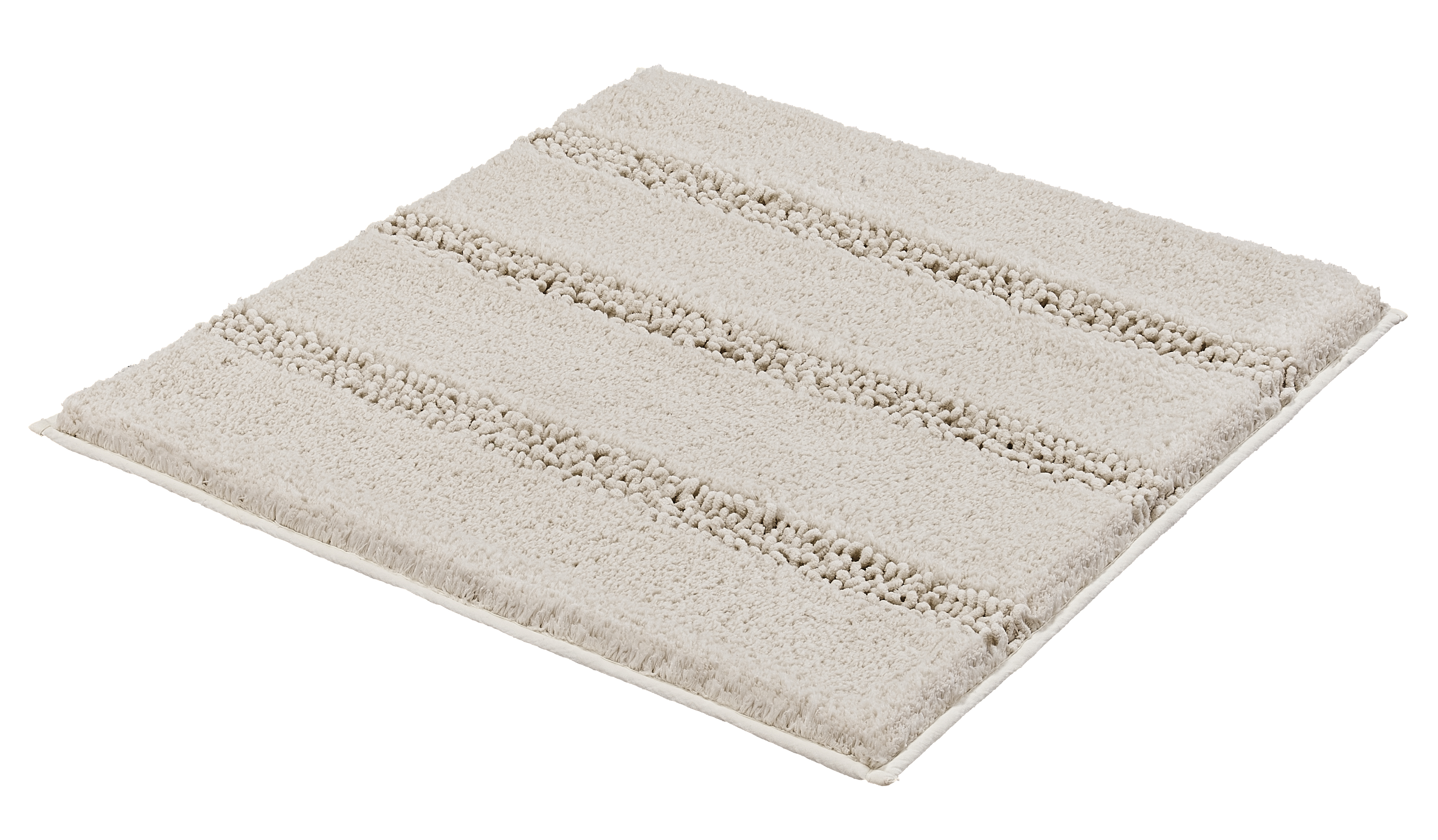 Kleine Wolke Badteppich MONROVIA ca. 60x60cm in Farbe Sandbeige, Teppich, Barhführig, Kuschelig, Beige, Strukturbanden