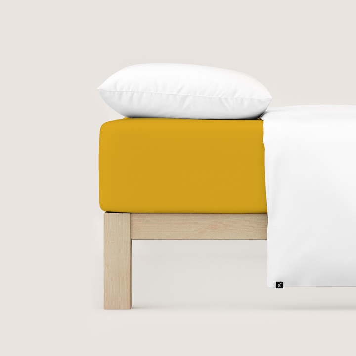 Schlafgut Casual Spannbettlaken ca. 140x200-160x200cm in Farbe Yellow Deep