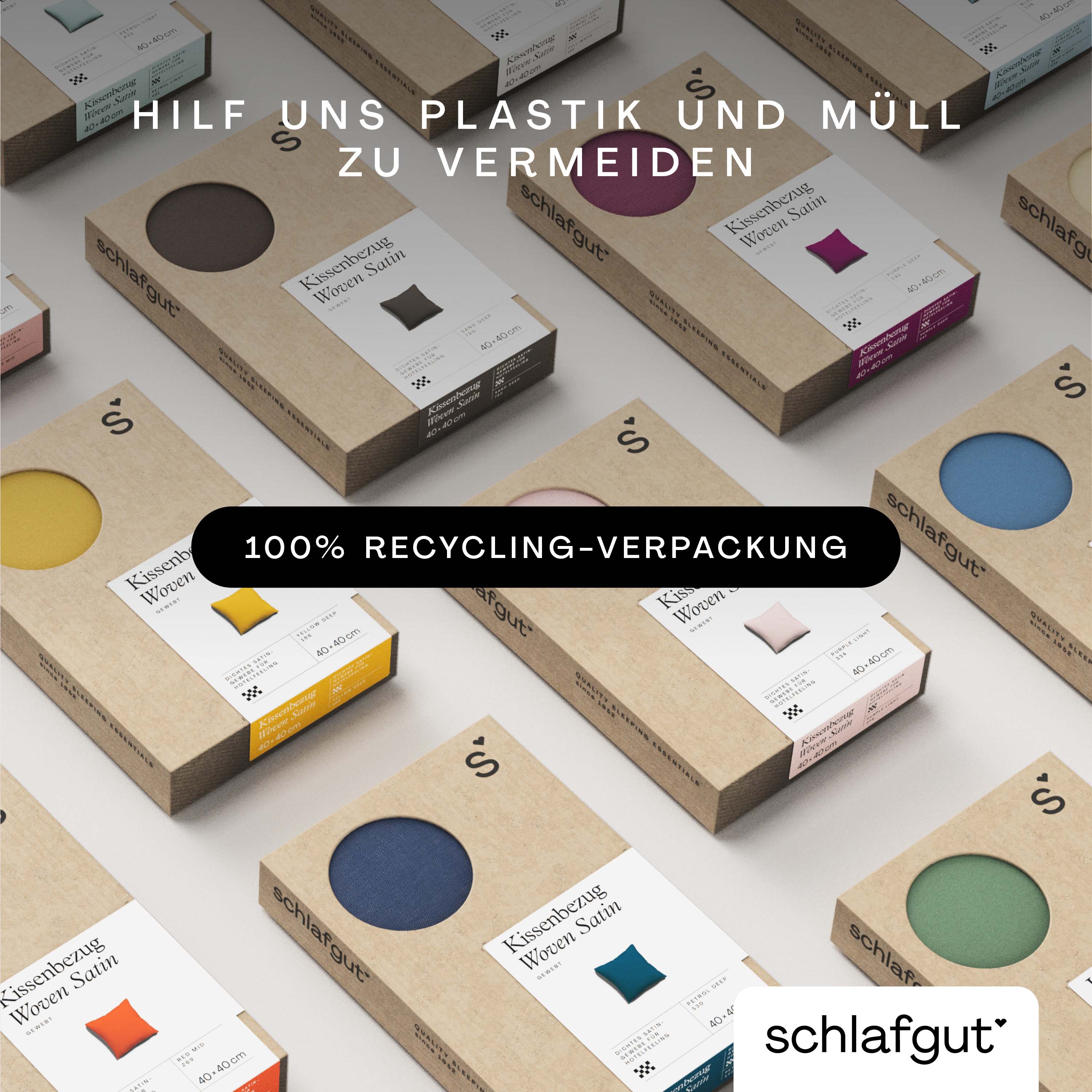 Schlafgut Kissenbezug 40x80 cm KISSENBEZUG in yello light Schlafgut Kissenbezug 40x80 cm KISSENBEZUG in yello light, recycling packaging, carton boxes, colored cushions, kissenbezug, sleeping textile packaging