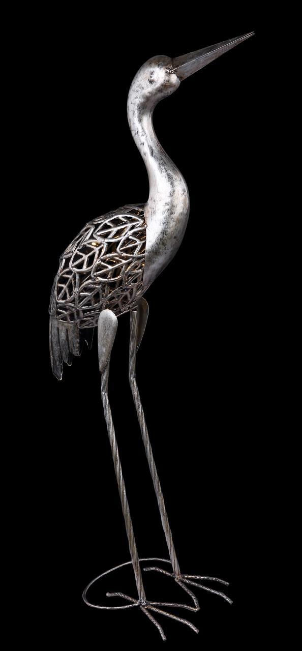 Globo LED-Solarleuchte SOLAR 1-flammig in Farbe Grau, Antik , Tier, Vogel, Kranich, Vogel, Wasservögel