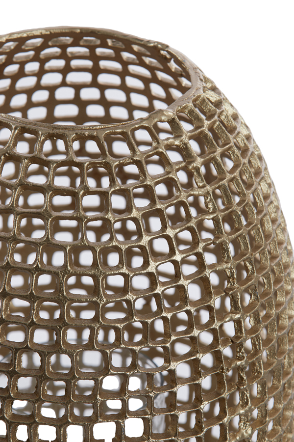 Windlicht MARCIO in antik gold, Glas klar