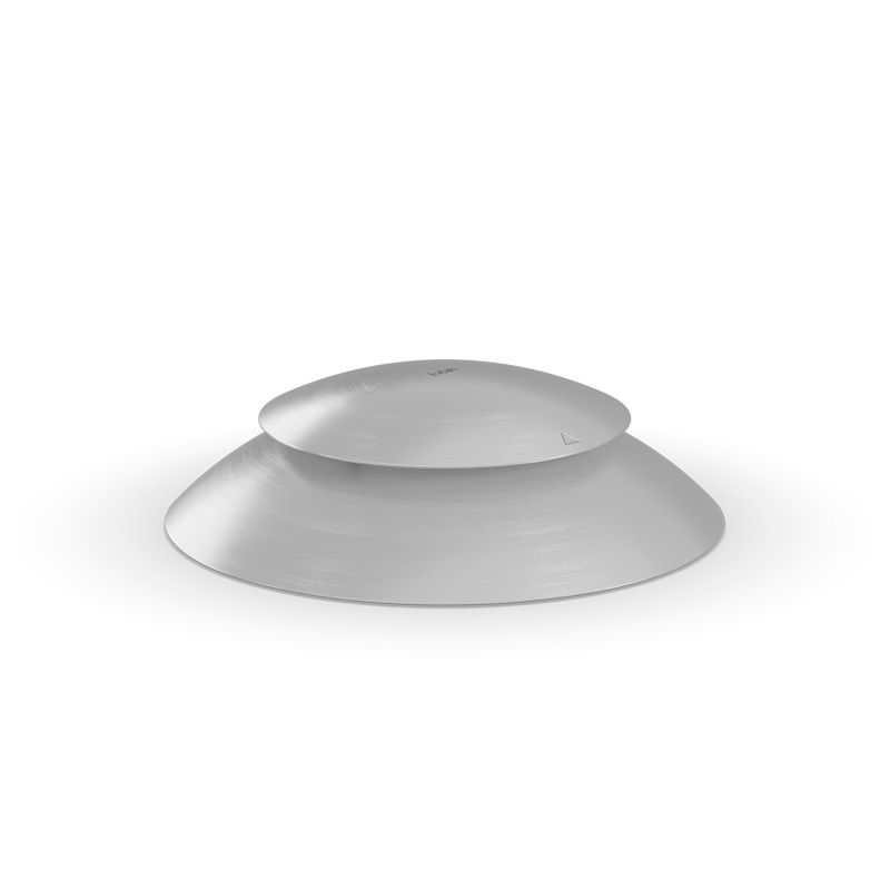 Deckel MOON 45 in Edelstahl gebürstet, saucer, plate, metall, stainless, flaches Geschirr