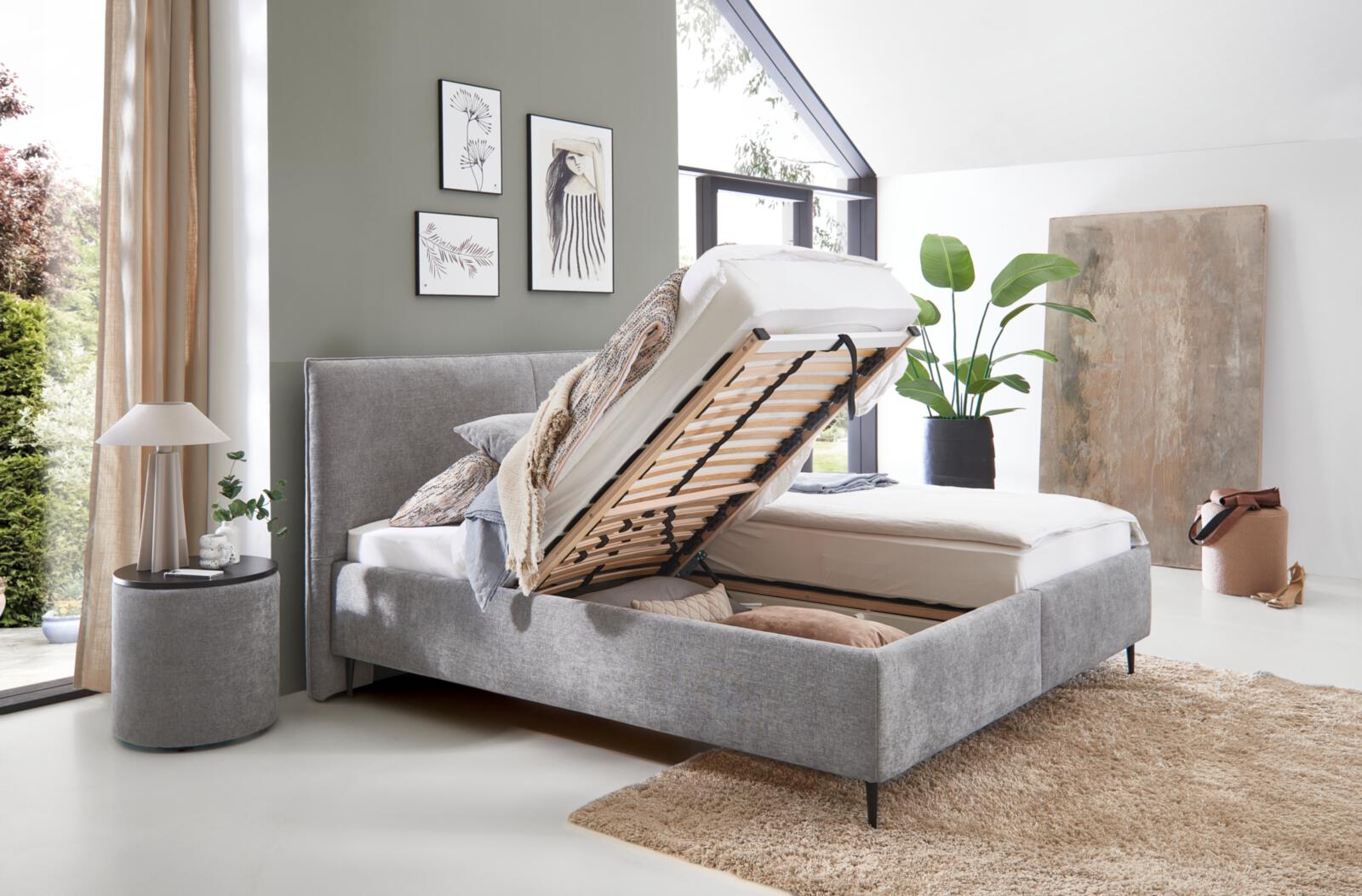 Oschmann Comfortbetten Polsterbett DREAMPALCE 2.0 PB ca. 206x227cm ca.180x200cm in Farbe Toni grey, Boxspringbett, Gepolstertes Bett, Bett mit Bettkasten, Schlafzimmer Möbel, Graue Farbe