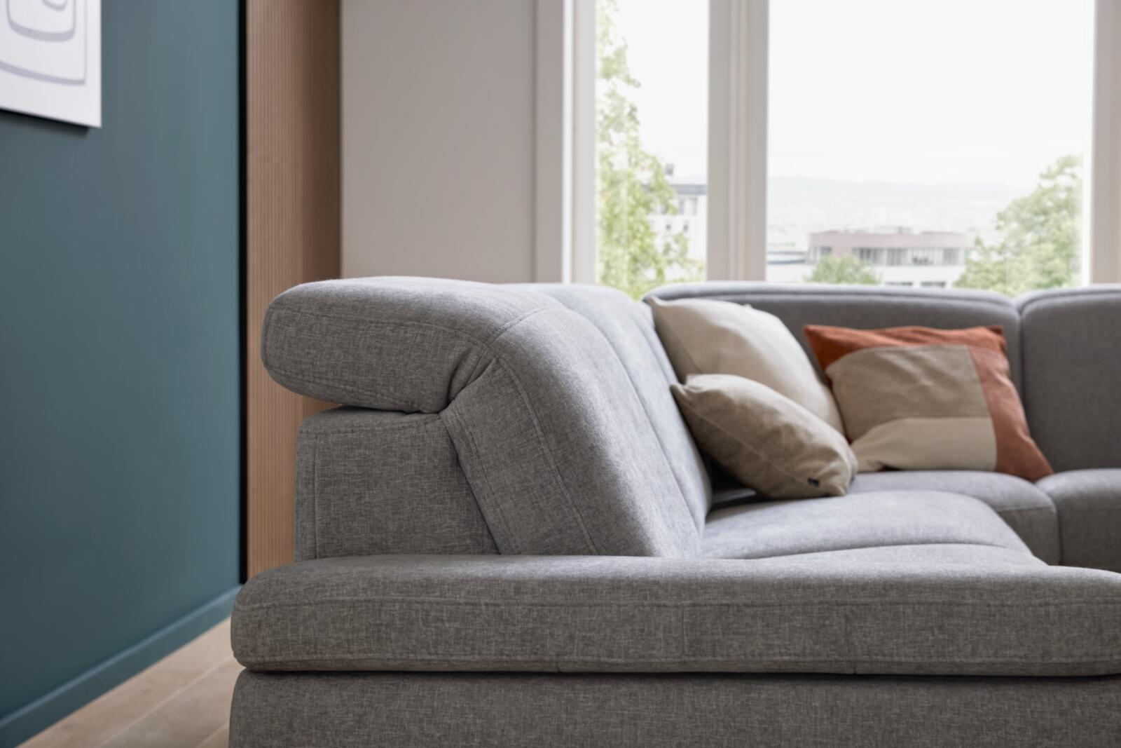 Interliving Rundecke IL 4064 ca. 291x254 in Grau Interliving Rundecke IL 4064 ca. 291x254cm in Stoff Toni grey, Kissen, Dekoration für Zuhause, Couch, Mobiliar, Kopfkissen