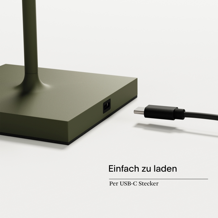 Sigor LED-Akku-Tischleuchte Nuindie in Farbe tannengrün, dimmbar