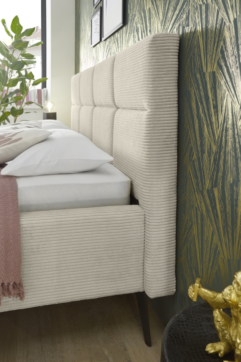 Set One by Musterring Polsterbettgestell CARY in Stoff POSO beige, Innenarchitektur, Kissen, Dekoration für Zuhause, Mobiliar, Couch