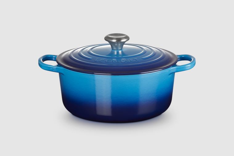 Le Creuset Bräter Sig 26cm SIG in Farbe Azure Le Creuset Bräter Sig 26cm Azure Rund