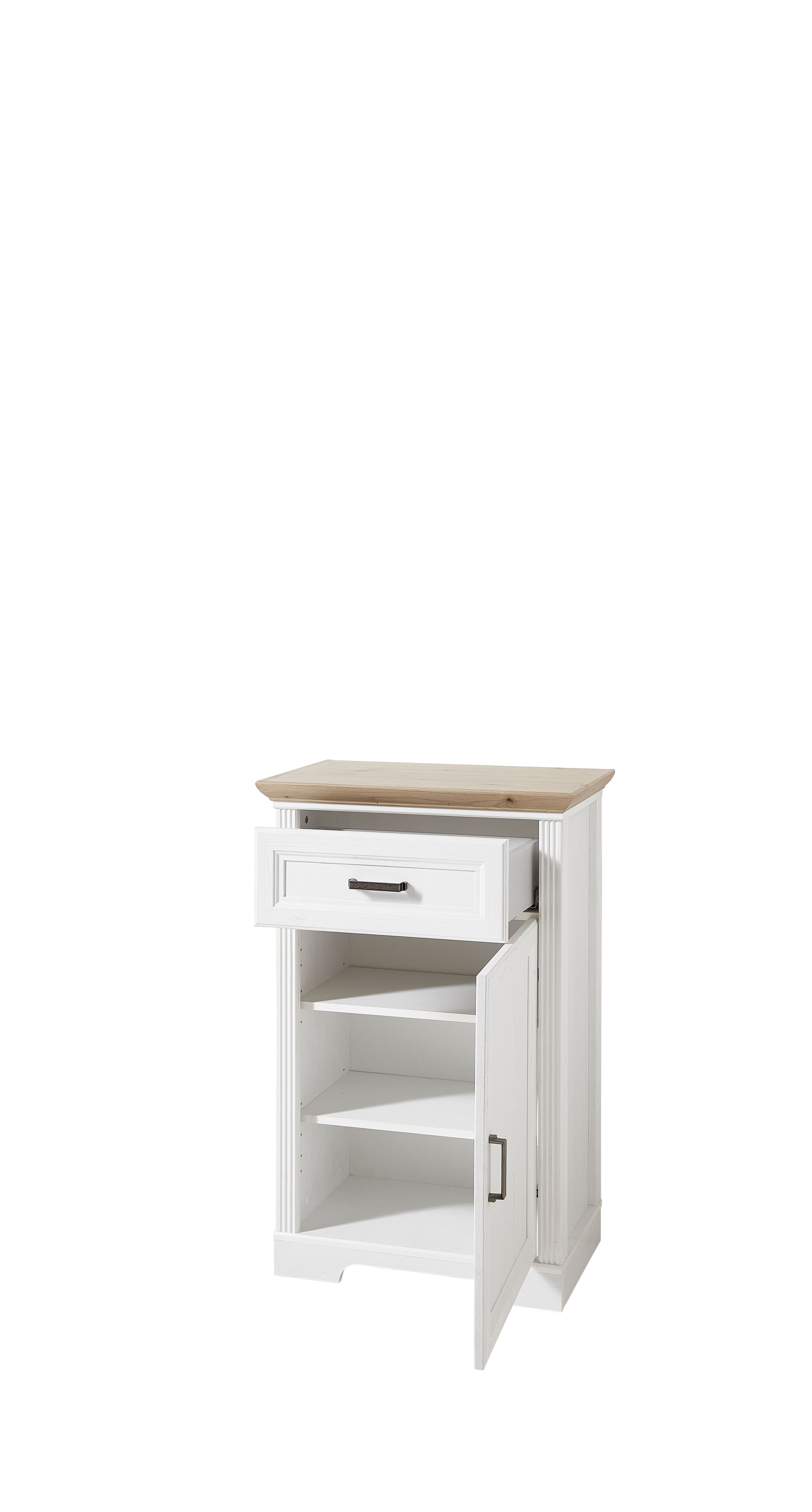 Schuhschrank B/H/T ca. 65/102/41 cm in Weiß Innostyle Schuhschrank Jasmin mit Front: Pinie hell MDF