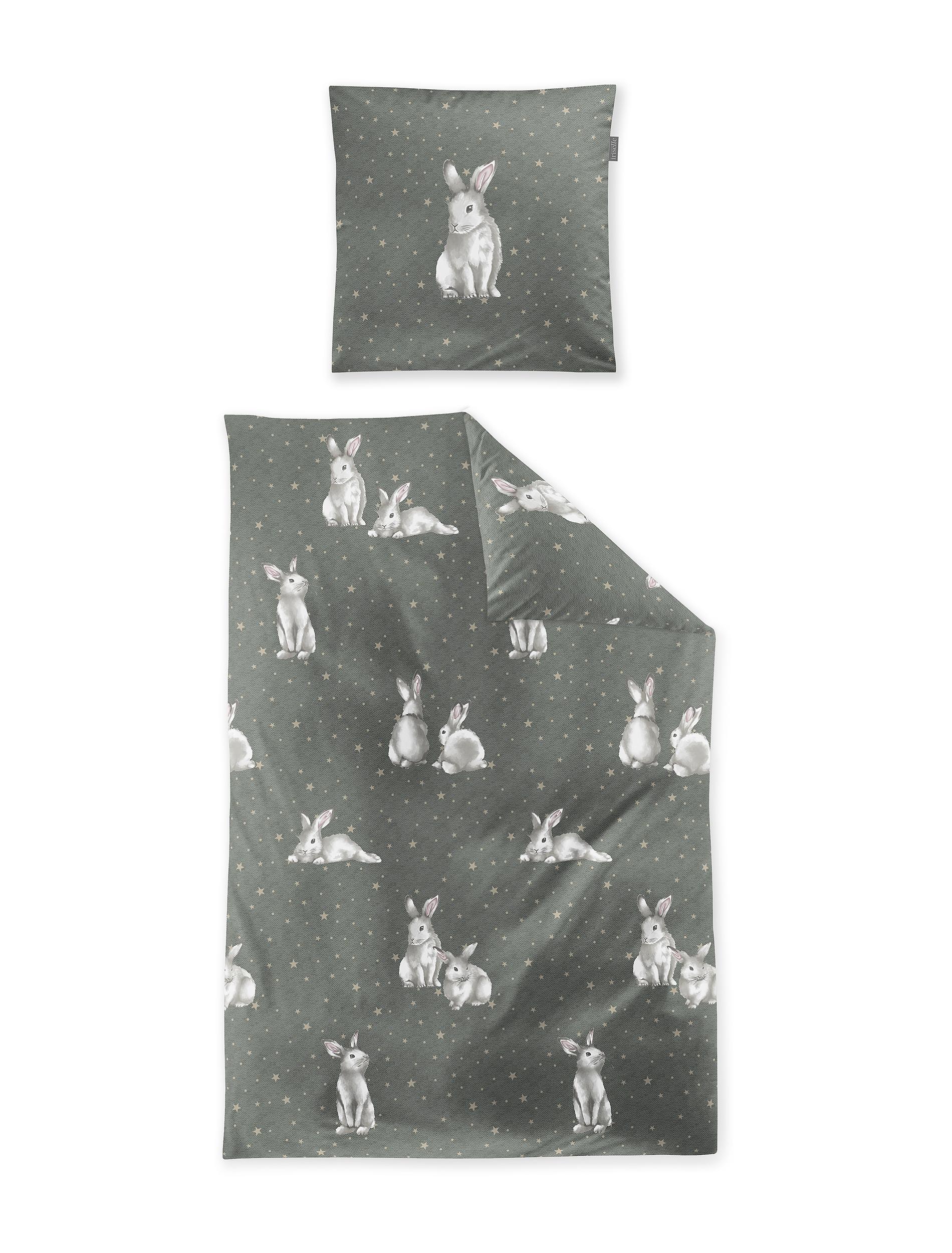 Irisette Edel-Feinbiber Bettwäsche KOALA-J ca. 155x220cm in Farbe salbei