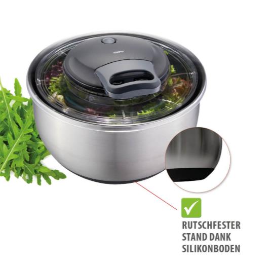 GEFU Salatschleuder PULLIT in Farbe schwarz/silber, Gerät, Kocher, Elektrisches Gerät