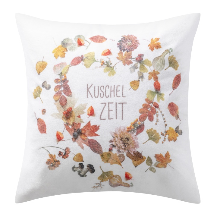 Kissenhülle 50x50 cm KUSCHELZEIT KISSEN ca. 50cm in Kastanie