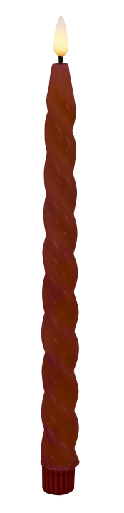 L.C. Wholesaler LED-Dinnerkerze 2er-Set WINTER ca. Ø 2,2, H 26,5cm in red smooth, 2.2x26.5cm