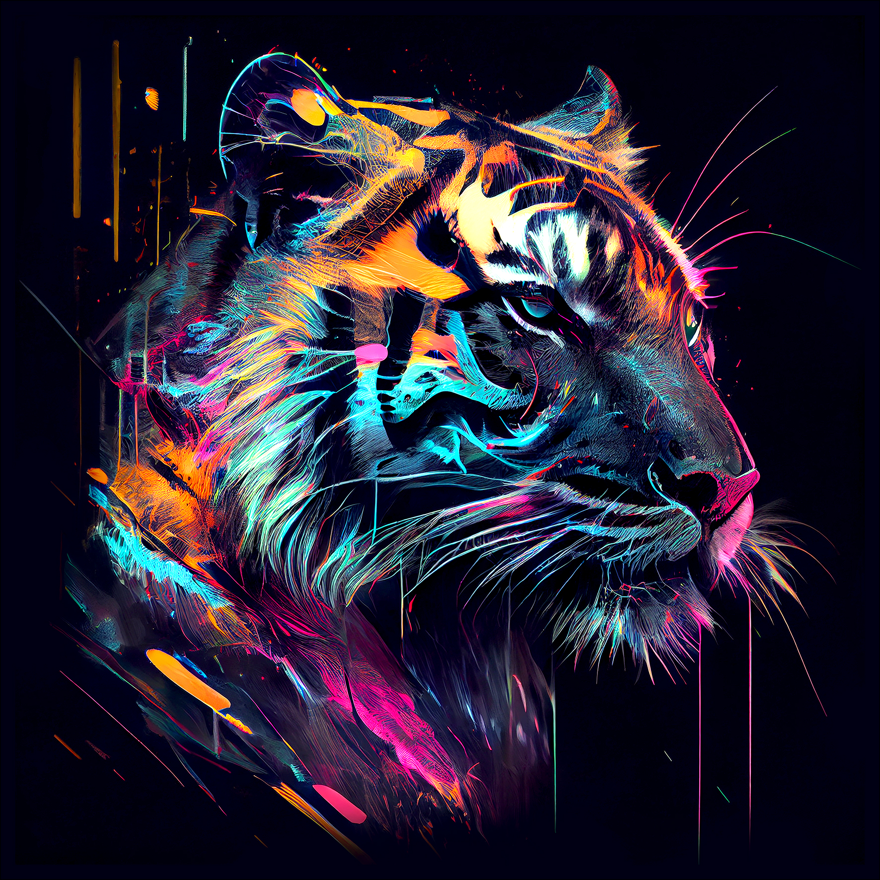 PRO ART Glas-Art 30x30cm Colorful Tiger Head II