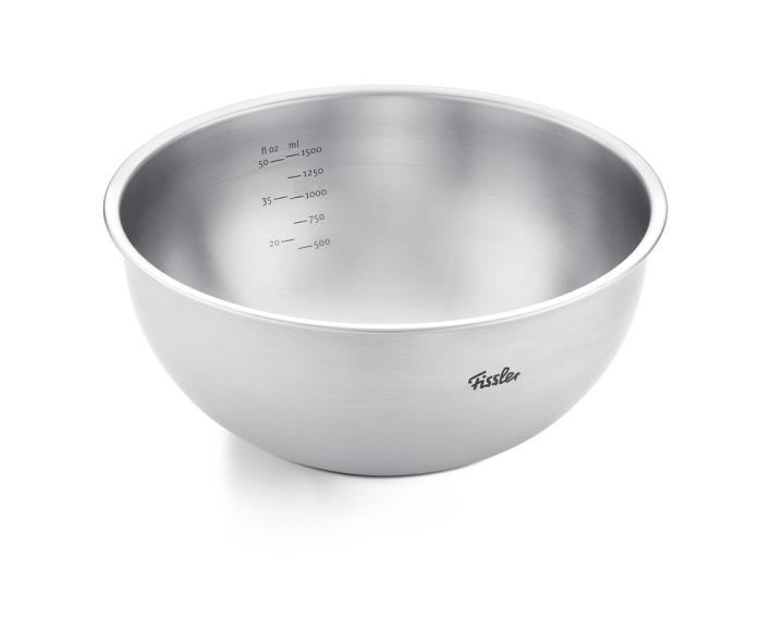 Fissler Rührschüssel in Edelstahl/ Silber, Schüssel, Rührschüssel, Edelstahl, Meßskala, 50-1500 ml