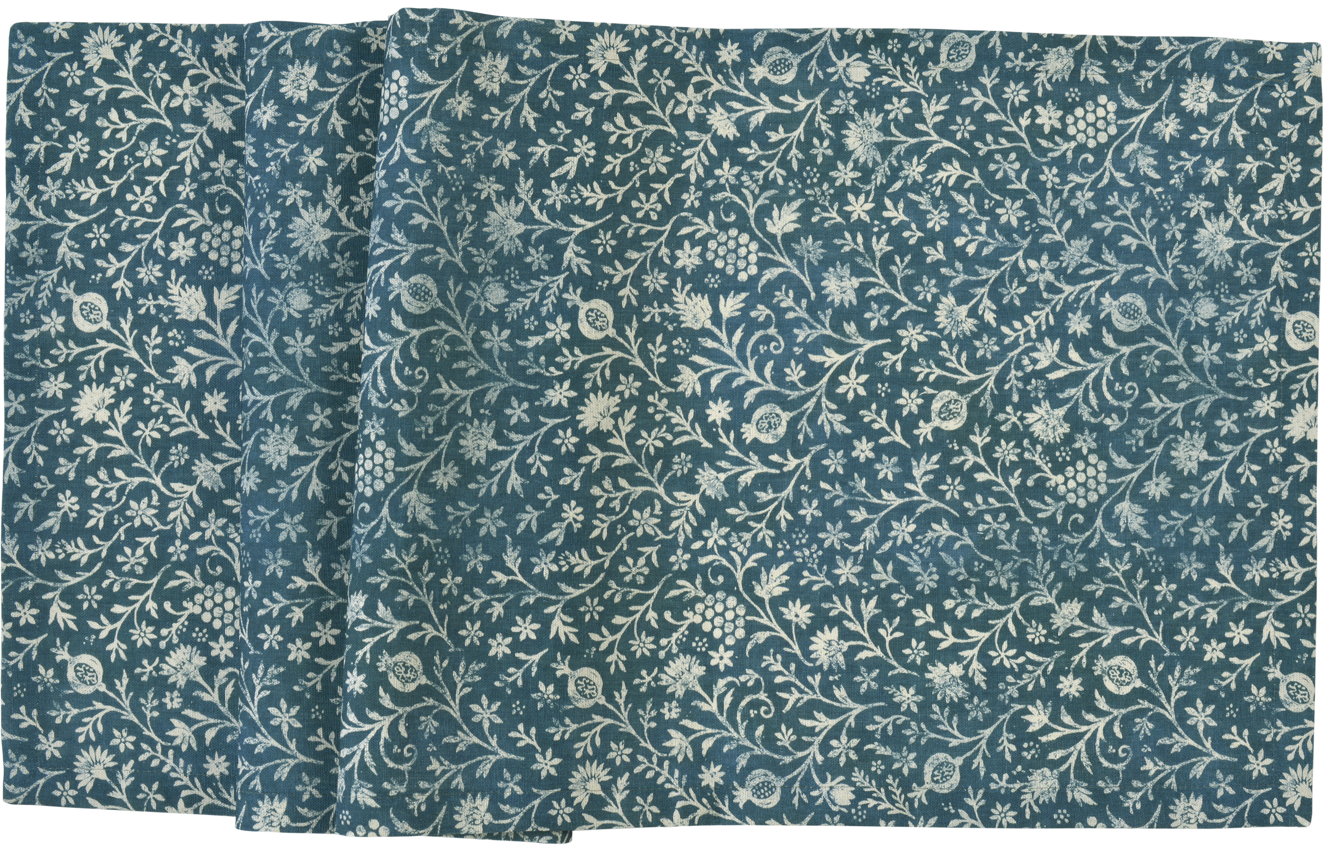 Sander Tischdecke VENTURI ca. 85x85cm in Farbe blue, blauer stoff, florales muster, textilmaterial, stoffbahn, pflanzenranken