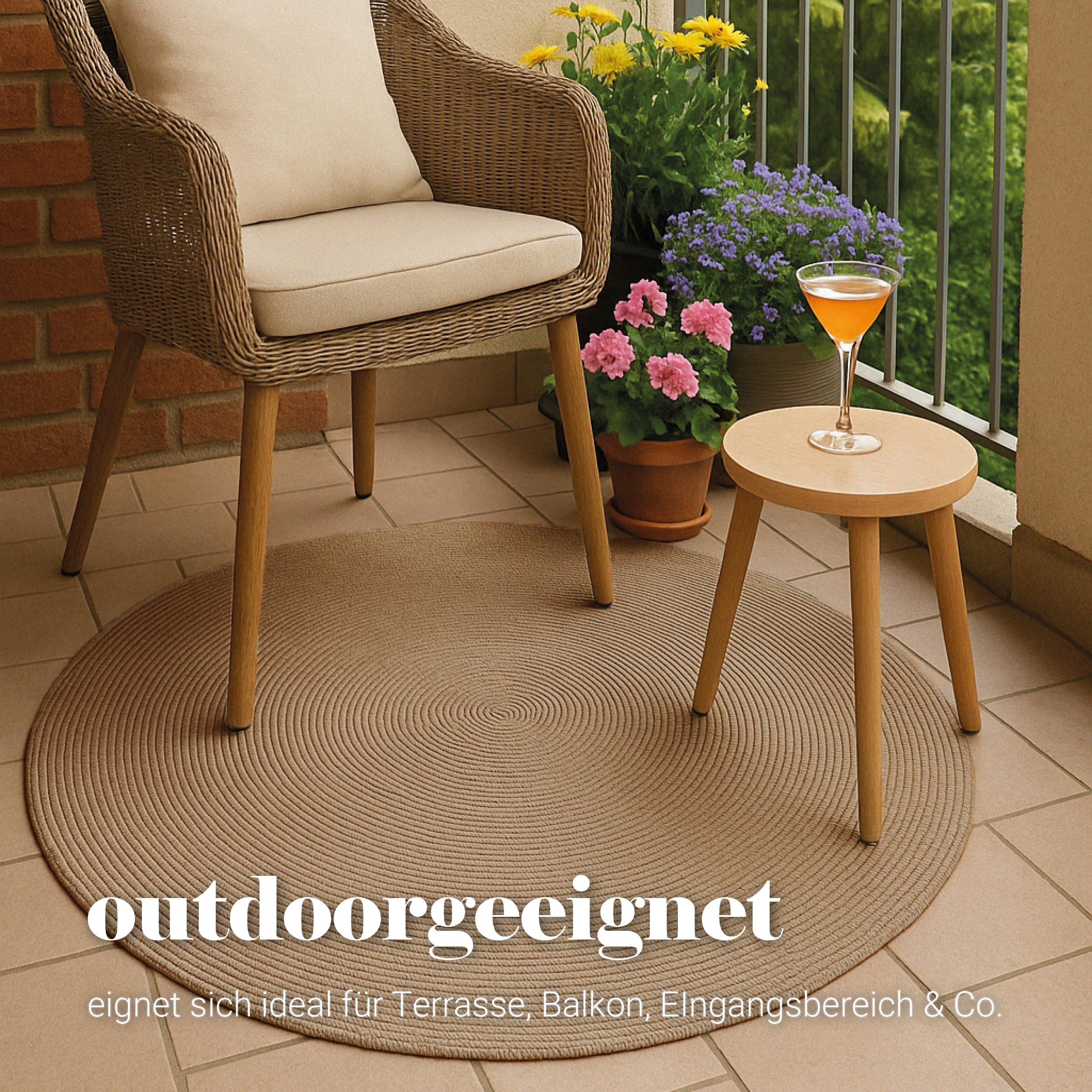 Golze & Söhne Teppich Paris in Farbe Beige Golze & Söhne Teppich Paris in Farbe Beige, outdoor, rug, Patio, Stuhl, Tisch