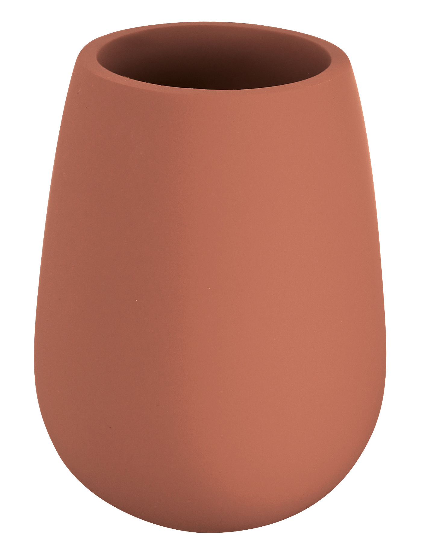 Kleine Wolke Zahnputzbecher DRIP in Farbe terrabraun, Blumentopf, Terrakotta, Rotbraun, Runde Form, Matt