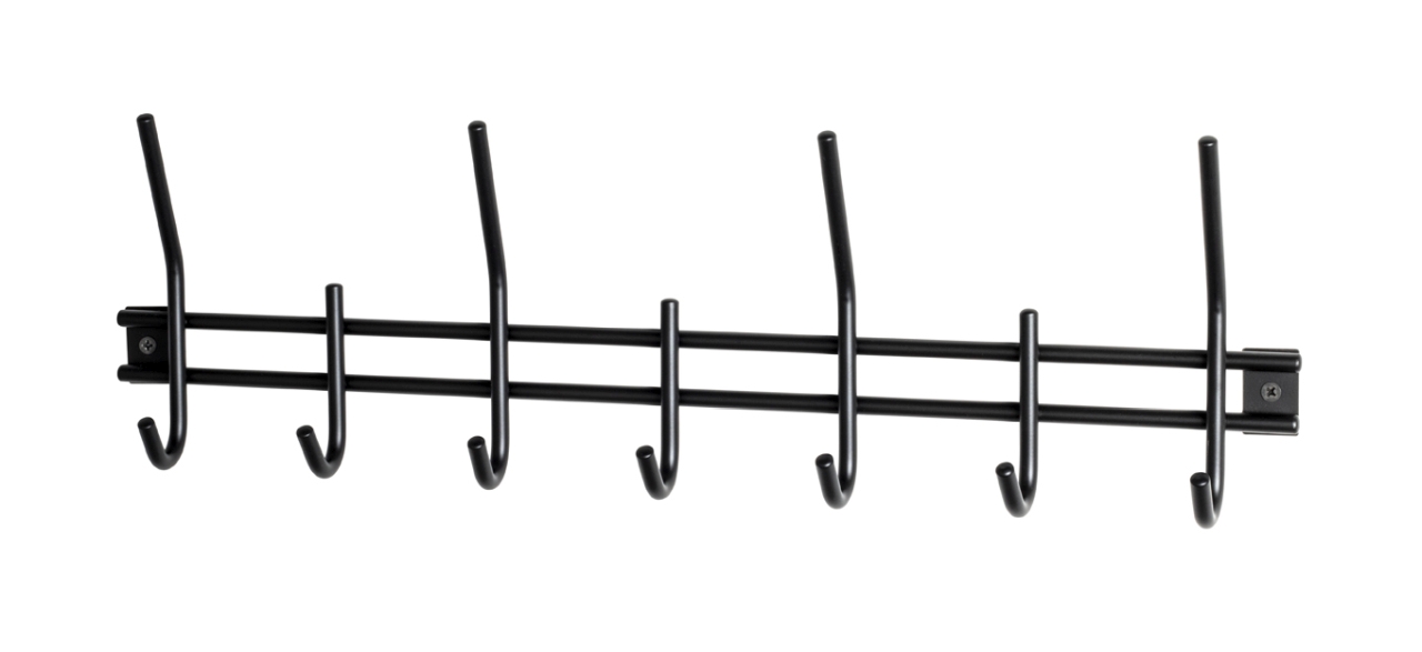 Garderobenleiste in Schwarz Haku Möbel Garderobenleiste ca. B54 H16 T5 cm in Stahl schwarz pulverb., Elektronik, Hardware