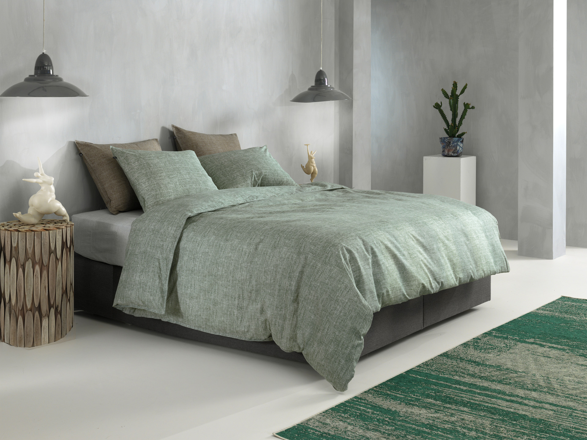 Heckettlane Bettwäsche ca. 155x220cm in Farbe Moss-Green, Moebel, Bett, Dekoration für Zuhause, Innenarchitektur, Pflanze