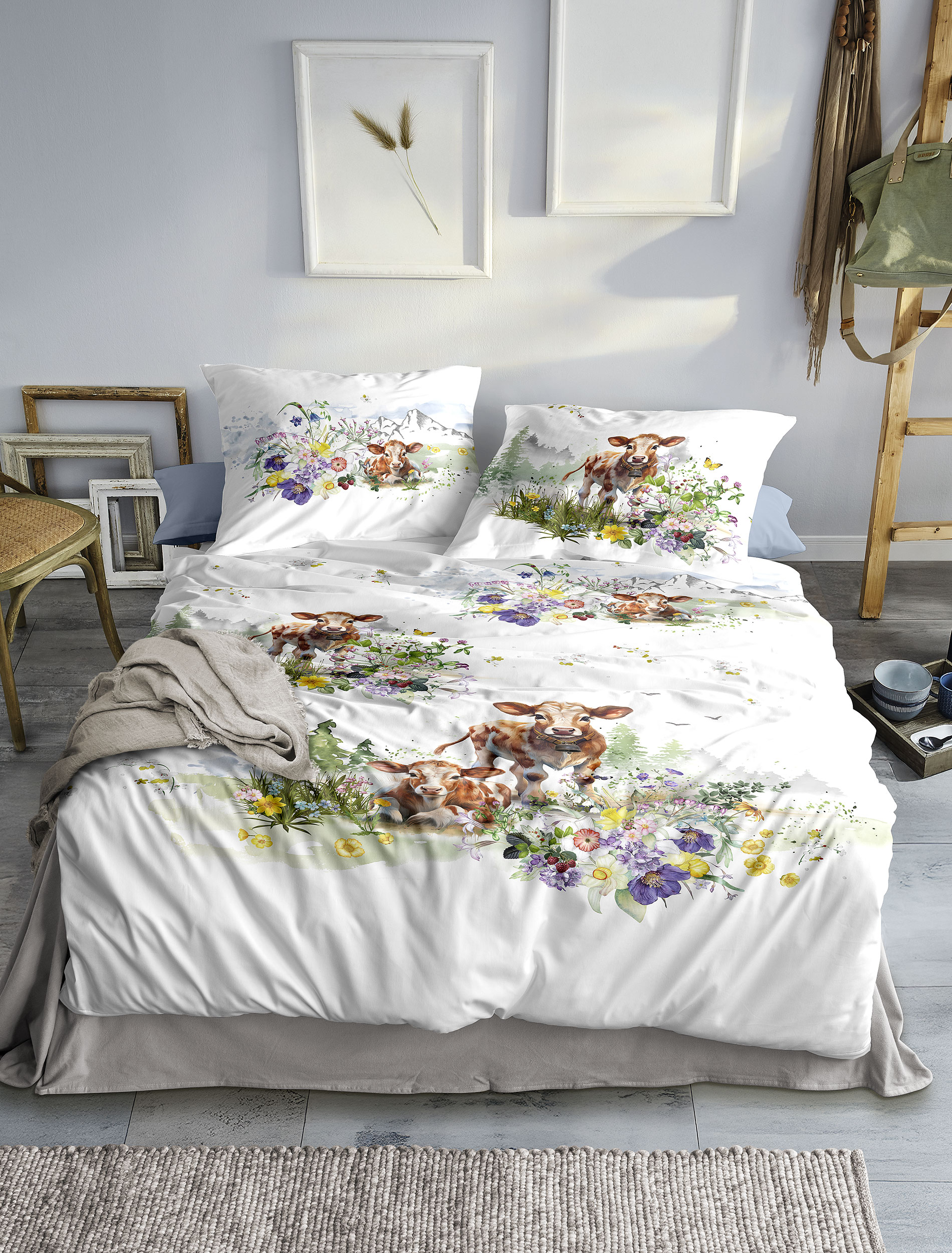 irisette Mako-Satin Bettwäsche WAVE in Farbe ca. 135x200cm, Moebel, Bett, Bettlaken