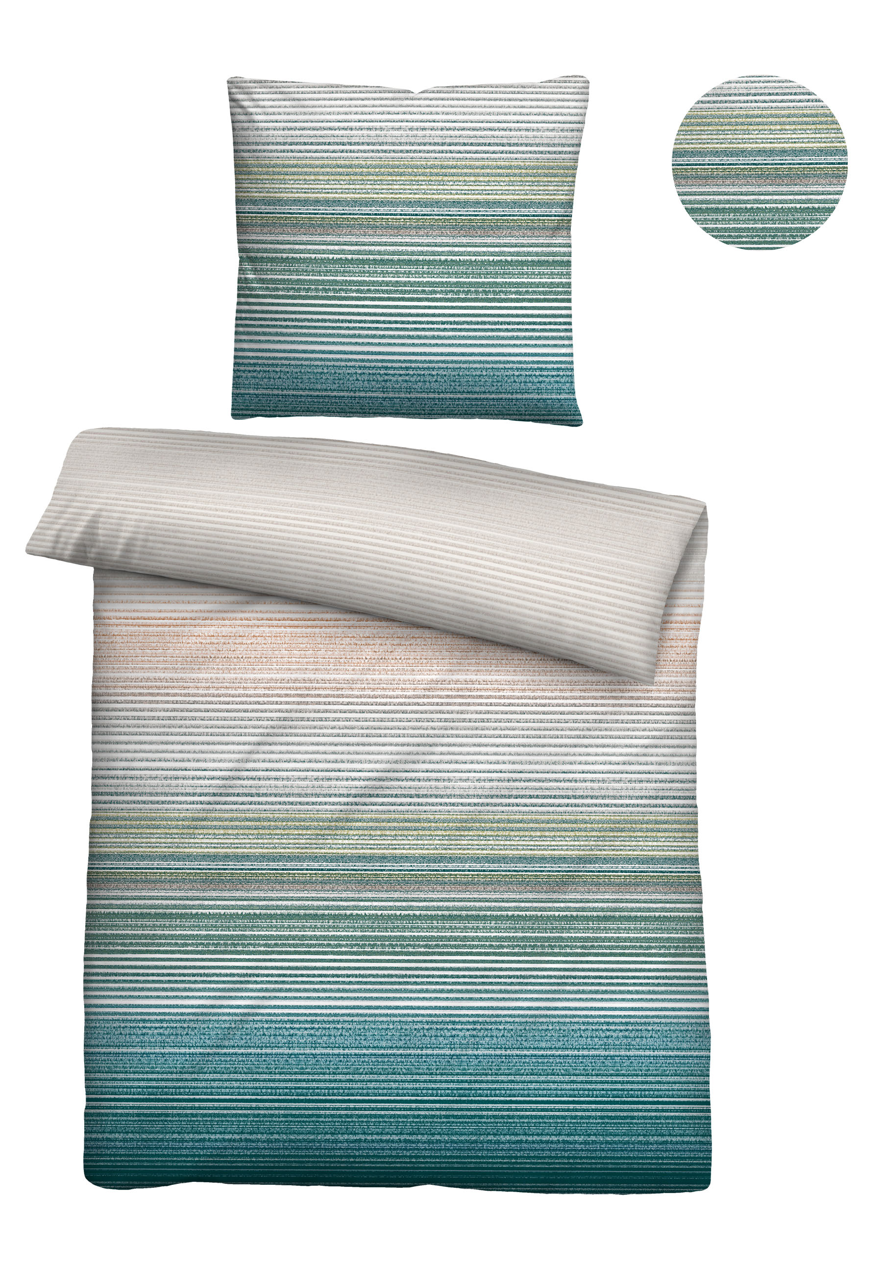 Biberna Seersucker-Bettwäsche ca. 155x220cm in Farbe Aqua