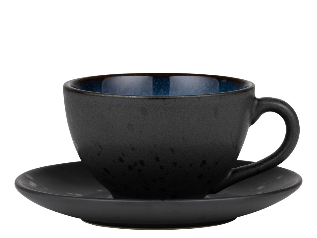 BITZ Tasse mit Untertasse 0,24 Liter in Farbe schwarz/dunkelblau