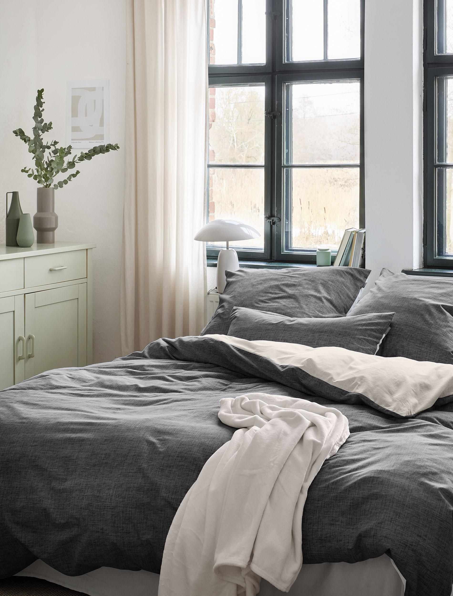 Irisette Mako-Satin Bettwäsche WAVE-HK ca. 135x200cm in Farbe grau