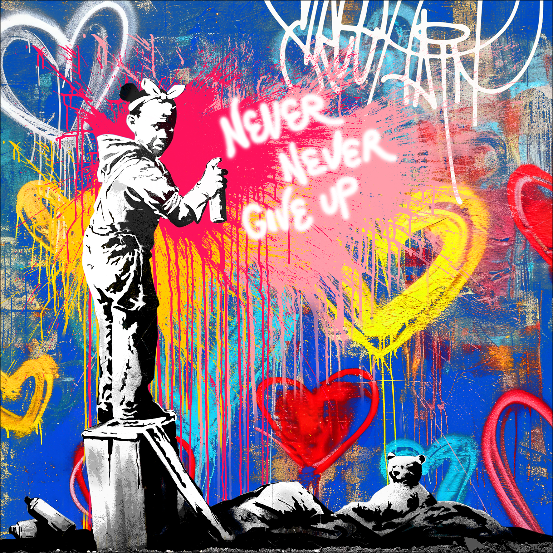 PRO ART Canvas-Art Junges Wohnen 30x30cm Graffiti Never Give Up