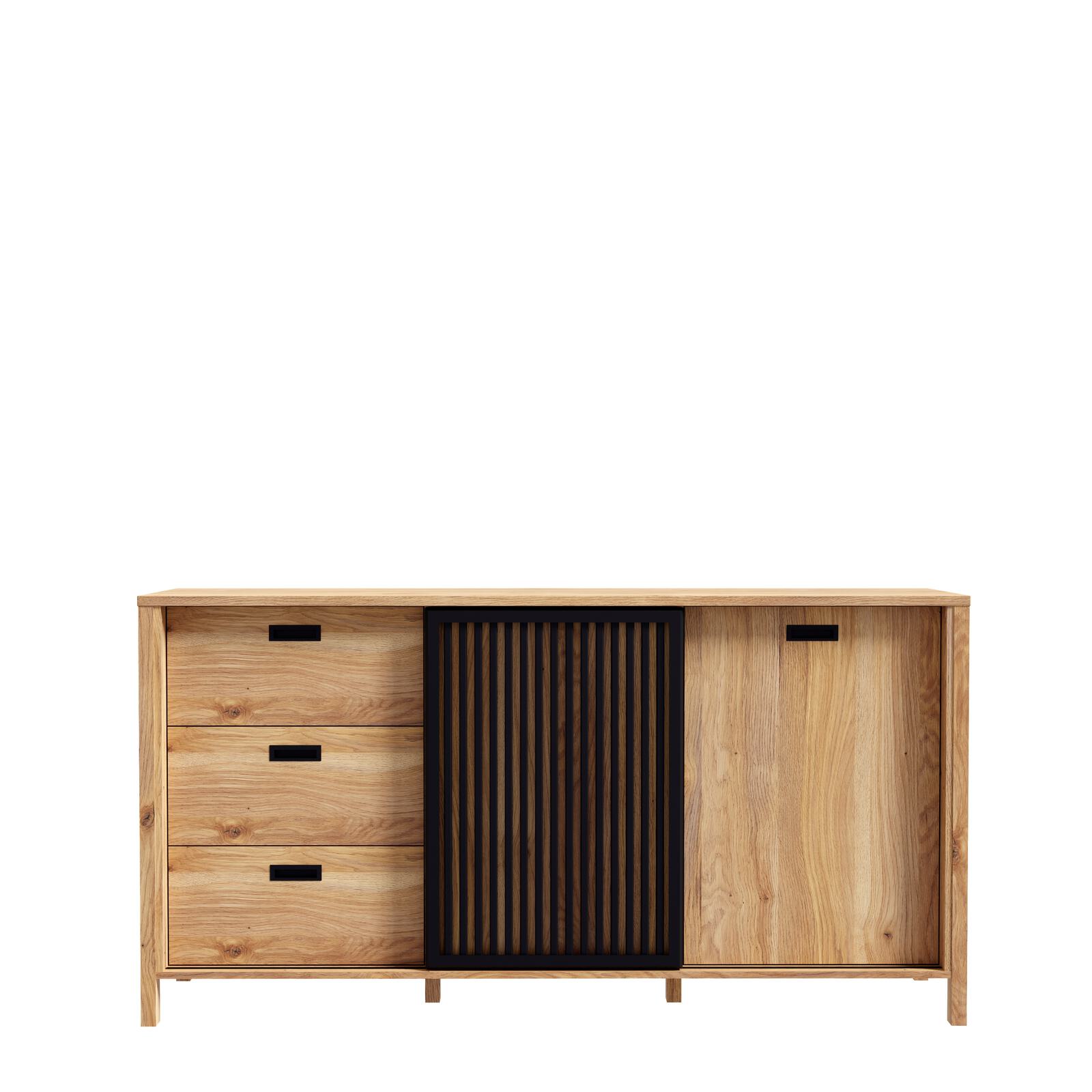 Forte Möbel Sideboard JYTANA in Mauvella oak/Mauvella oak schwarz