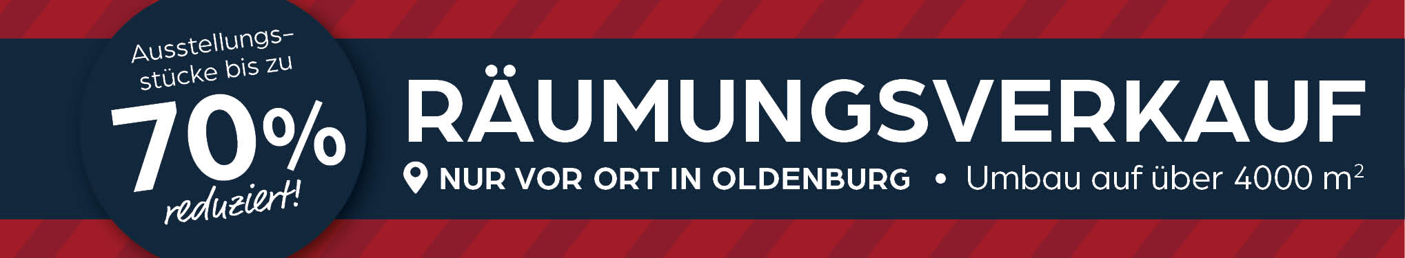 Räumungsverkauf, Oldenburg, Umbau, 4000 m², Anzeige