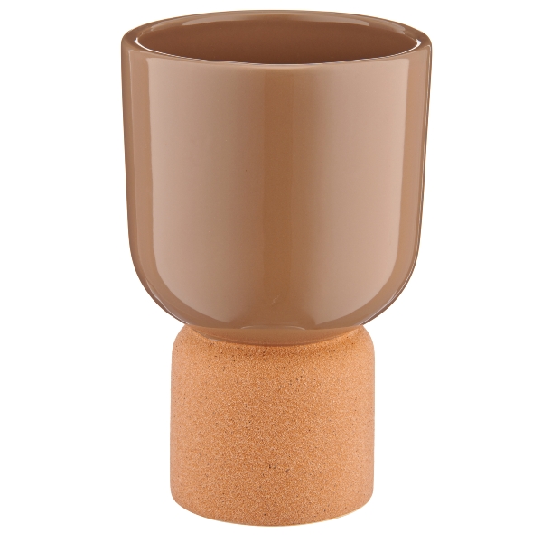 Roomio Übertopf 2TONE Durchmesser ca. 13 cm, Höhe ca. 21 cm in Fb. walnuss, Glas, Kelch