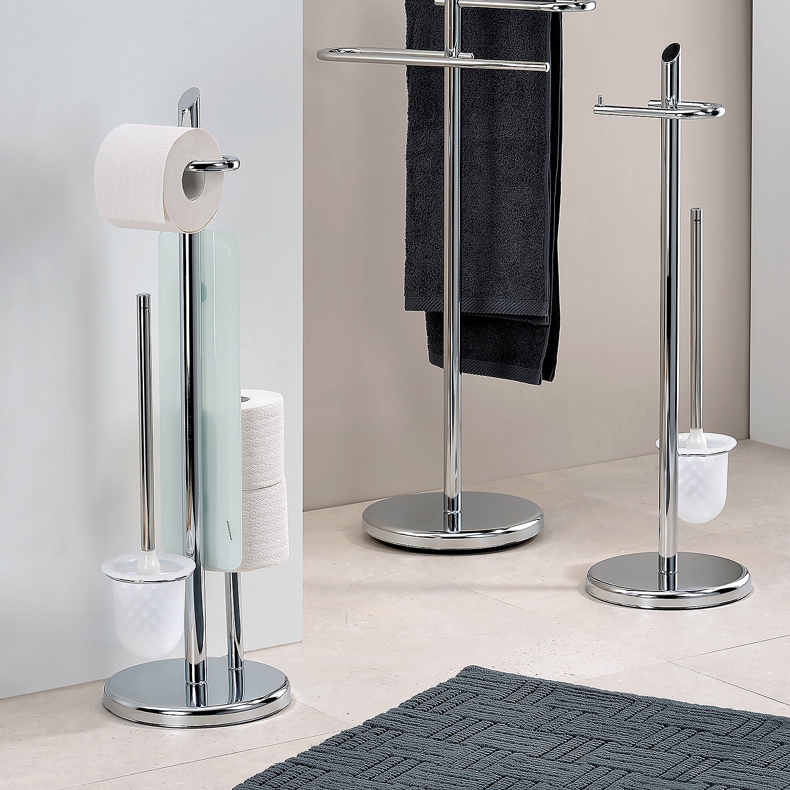 Kela Toilettengarnitur KEN in Farbe silber glänzend