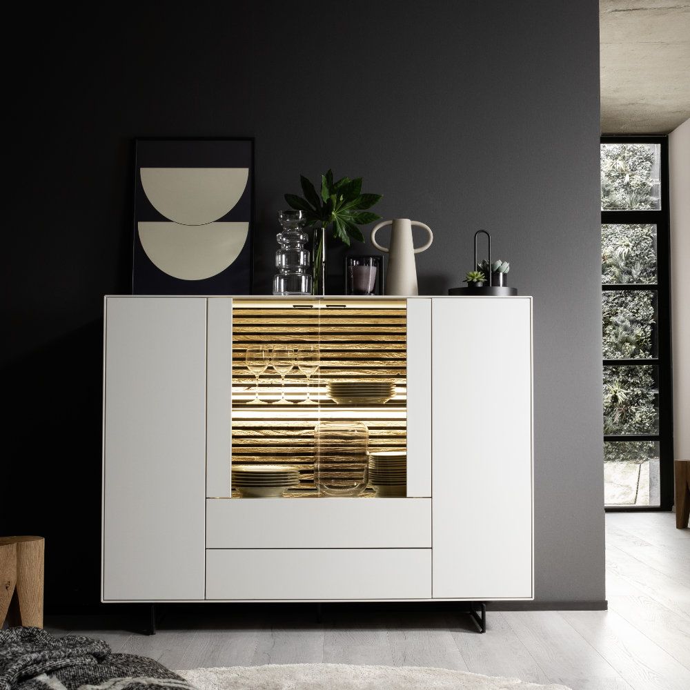 SCHÖNER WOHNEN-Kollektion Highboard YONNA ca. 165x119x44cm in Kerneiche natur gebürstet