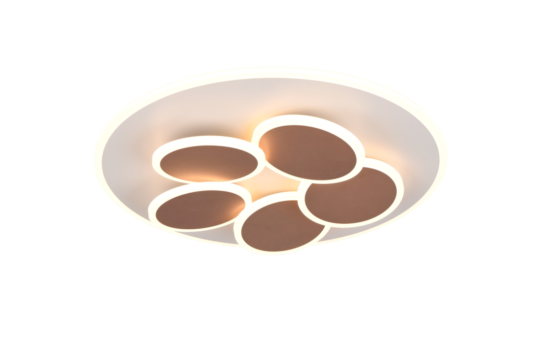 Trio LED-Deckenleuchte MANDALA in warm grey, Kunststoff weiß