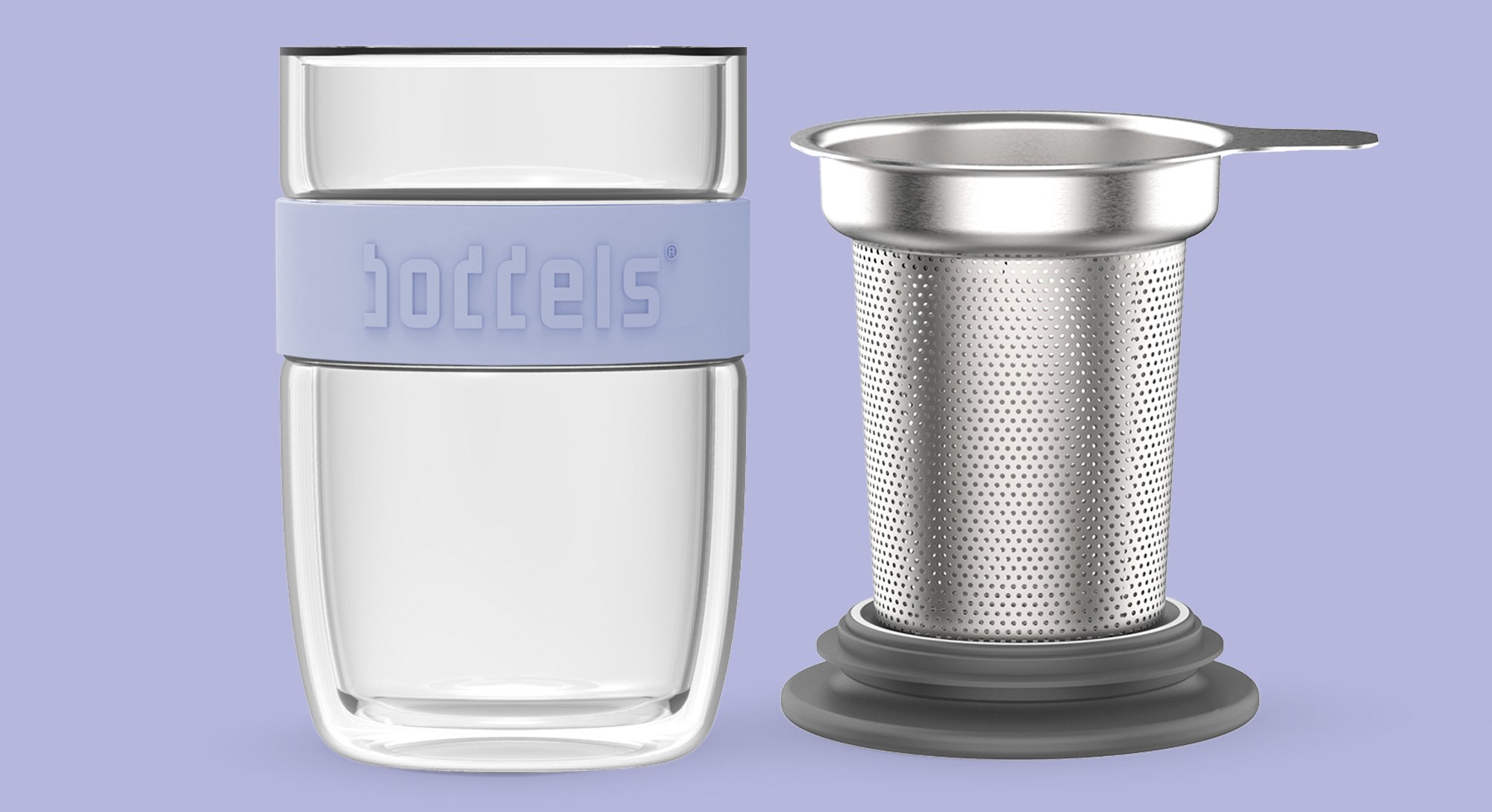 boddels Glasbecher Seev 380ml in Lavendelblau